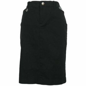 Ralph Lauren Black Stretch Twill Pencil Equestrian Stirrup Charm Skirt